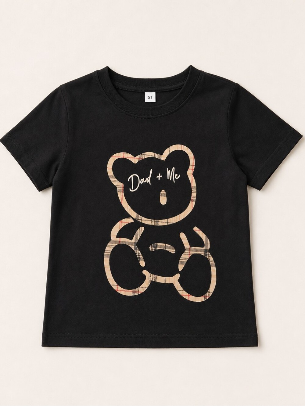 Soft & Stretchy Black "Dad + Me" Bear Tee Shirt - 5T